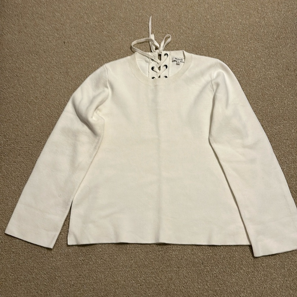 NWOT Madewell Sweater wIth lace up back Size M